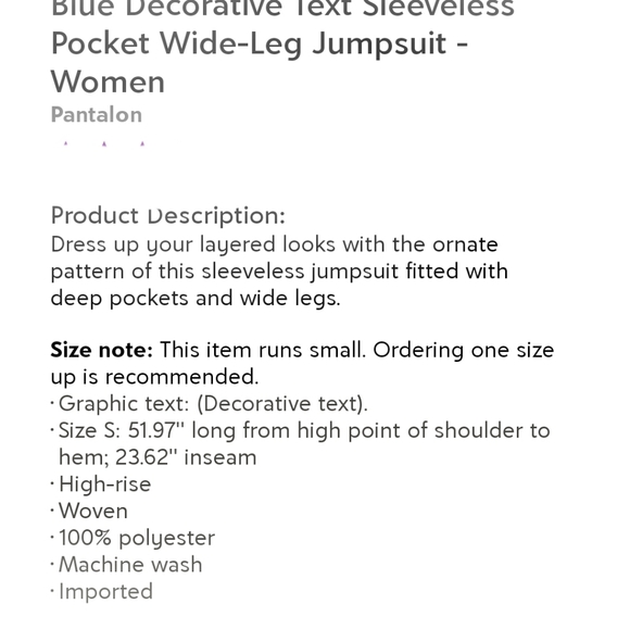 💛PANTALON Decorative Text Pocket Jumpsuit - Picture 3 of 5